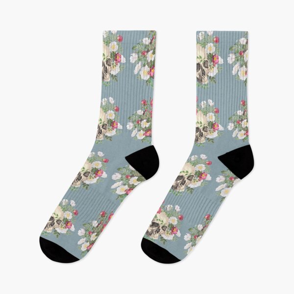 Item preview, Skull With Vintage White And Pink Roses designed and sold by TrulyEpoque.