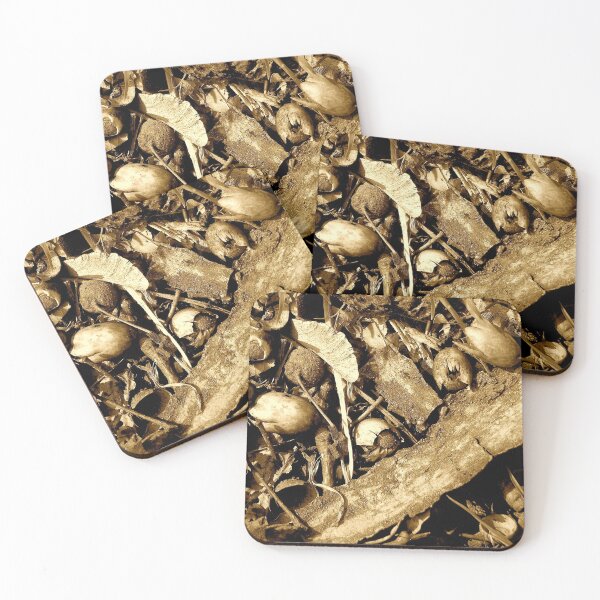 Item preview, Autumn forest floor with acorns and tree bark in sepia designed and sold by un-artiges.