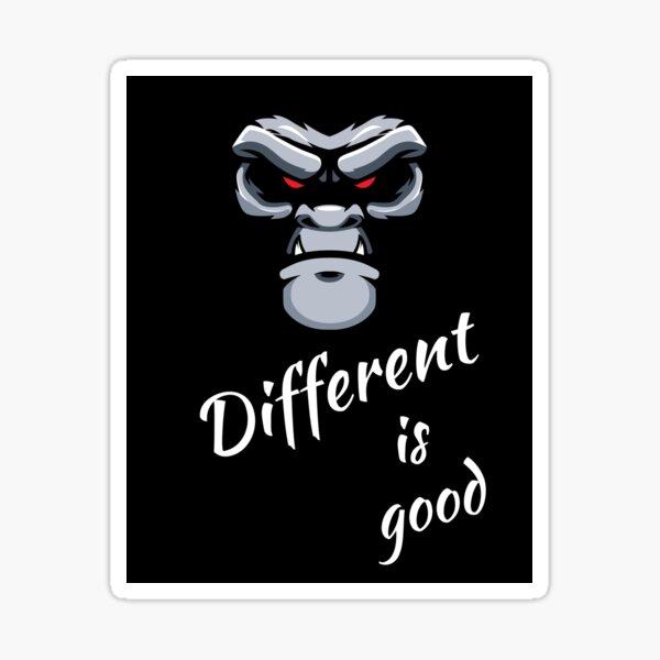 Different is good, Black sticker, Black T-shirt. Sticker