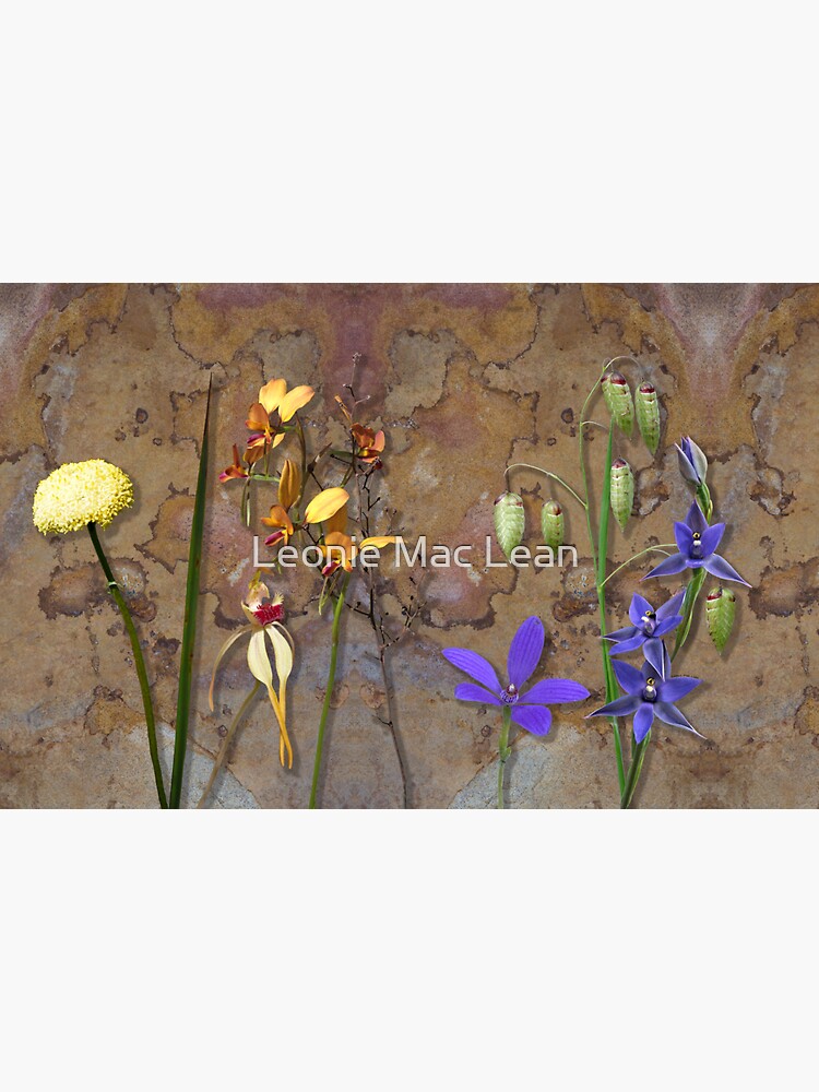 Orchids and Wildflowers on old rusty Pink n Caramel Metal by yallmia