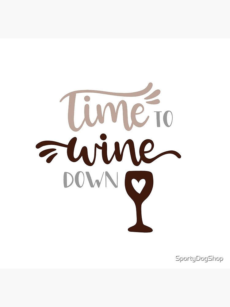 Thumbnail 4 of 4, Clock, Time To Wine Down designed and sold by SportyDogShop.