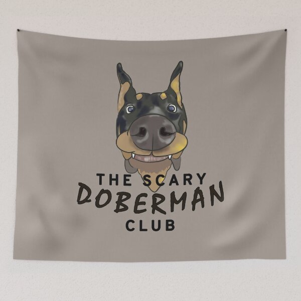 Item preview, Scary Doberman Club Drawing II - Funny Dogs designed and sold by ViewerEqualsPhoton.