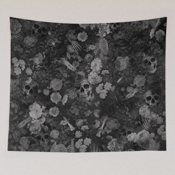 Item preview, Bones Garden - Digital Collage Pattern (Black and White Version) designed and sold by DoggoTankDesign.