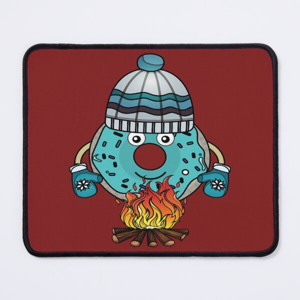 Item preview, Camper Donut warming up his hands with fire designed and sold by Donutlovers.