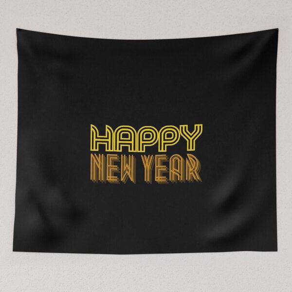 Item preview, Happy New Year Orange Neon Style Reflection designed and sold by trendingatees.