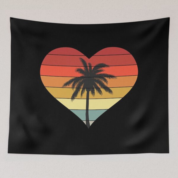 Item preview, Retro Sunset Heart Palm Tree. designed and sold by CristalleLisa.
