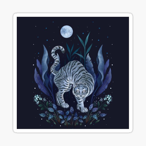 Vista previa del artículo con la obra «Año del Tigre – Noche Azul», diseñado y vendido por episodicDrawing.