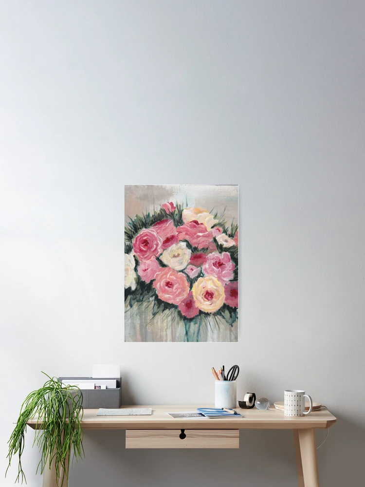 Thumbnail 2 of 3, Poster, Salmon Roses designed and sold by Shelly Moore.