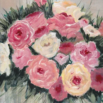 Artwork thumbnail, Salmon Roses by Shelly Moore