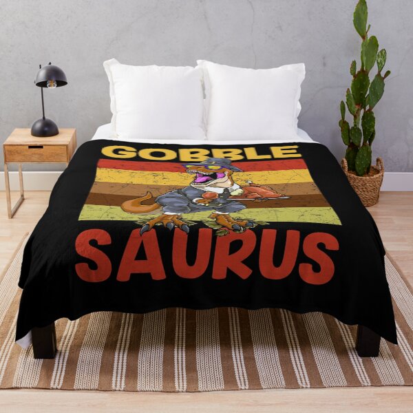 Aperçu de l'œuvre Gobble Saurus Pilgrim Dinosaure Trex Turquie Thanksgiving créée et vendue par Dressed For Duty.