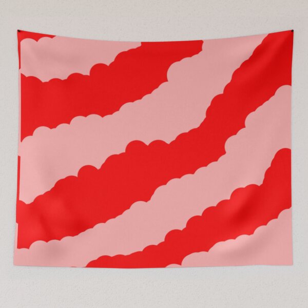 Item preview, Red and Pink Tie Dye Cloud Stripes Non-Repeating Pattern designed and sold by Nicolette Olivier.