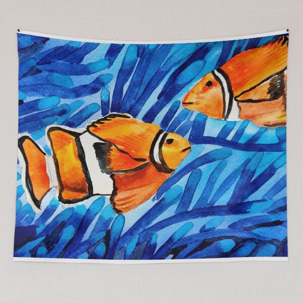 Item preview, Clown fish in watercolors, nemo fish in watercolors illlustration, fish pattern, sea life designed and sold by Ala Lopatniov.