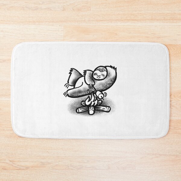 Artikelvorschau, Cute Camping Sloth Campfire Drawing entworfen und verkauft von HalpinDesign.