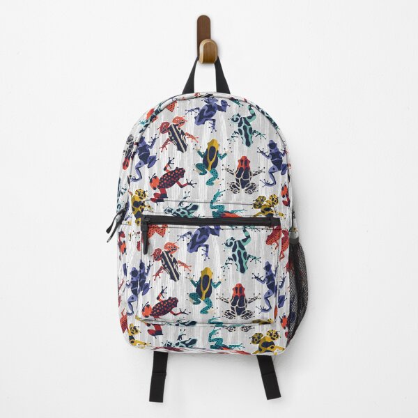 Item preview, Quirky dart frog dance // grey textured background brightly multicoloured poison amphibians designed and sold by SelmaCardoso.