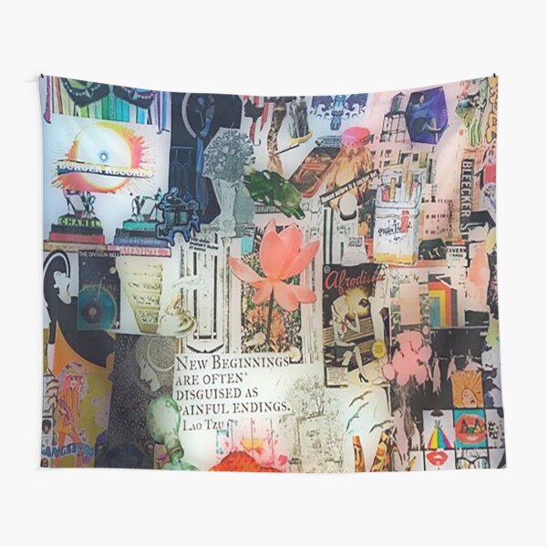 Screen-Print Lizard Design Collage Bohemian Small Beautiful Poster Tapestry Art 