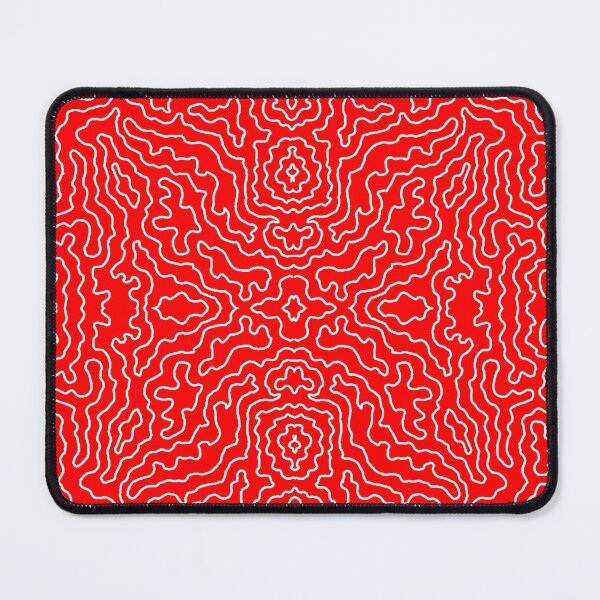 Item preview, Red and White Squiggle Mirror Lines Non-Repeating Pattern designed and sold by Nicolette Olivier.
