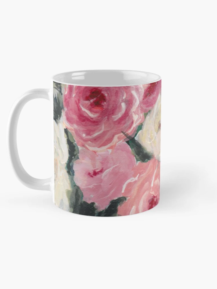 Thumbnail 5 of 6, Coffee Mug, Salmon Roses designed and sold by Shelly Moore.
