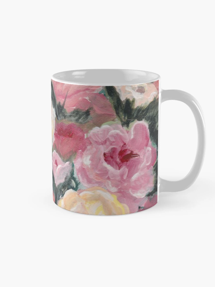 Thumbnail 3 of 6, Coffee Mug, Salmon Roses designed and sold by Shelly Moore.