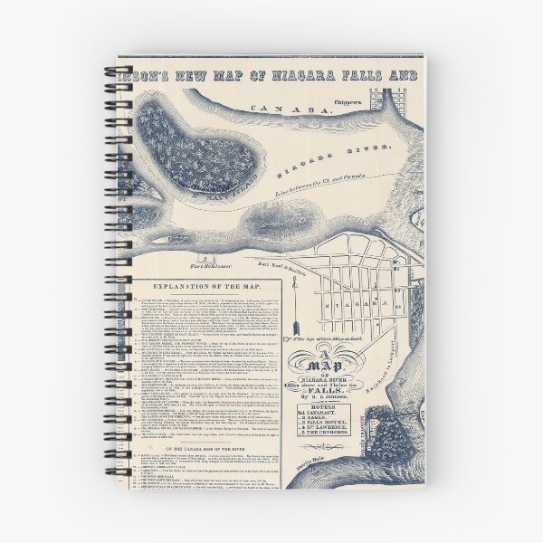 Item preview, 1849 Mapa antiguo de las cataratas del Niágara y el río designed and sold by Gin Neko.