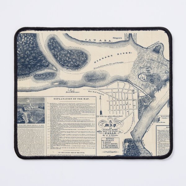 Item preview, 1849 Vintage Map of Niagara Falls And River designed and sold by Gin Neko.