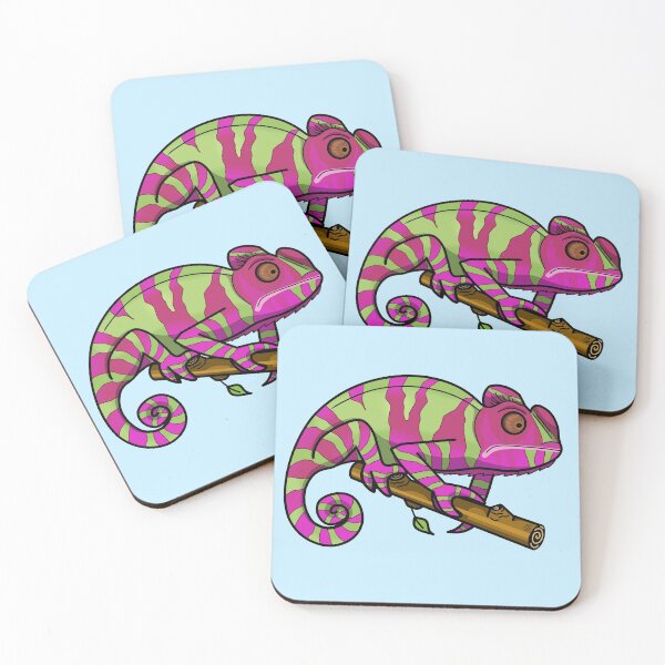 Item preview, Pink and green chameleon designed and sold by mh-art-.