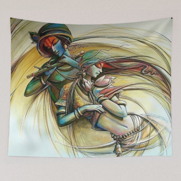 Artikelvorschau, Radha Krishna abstrakte Skizze entworfen und verkauft von banothsonu.