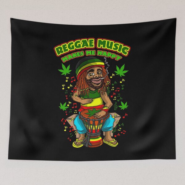 Item preview, Rastafarian with Dreadlocks Playing Bongo drums and Smoking graphic designed and sold by D-C-Designs.