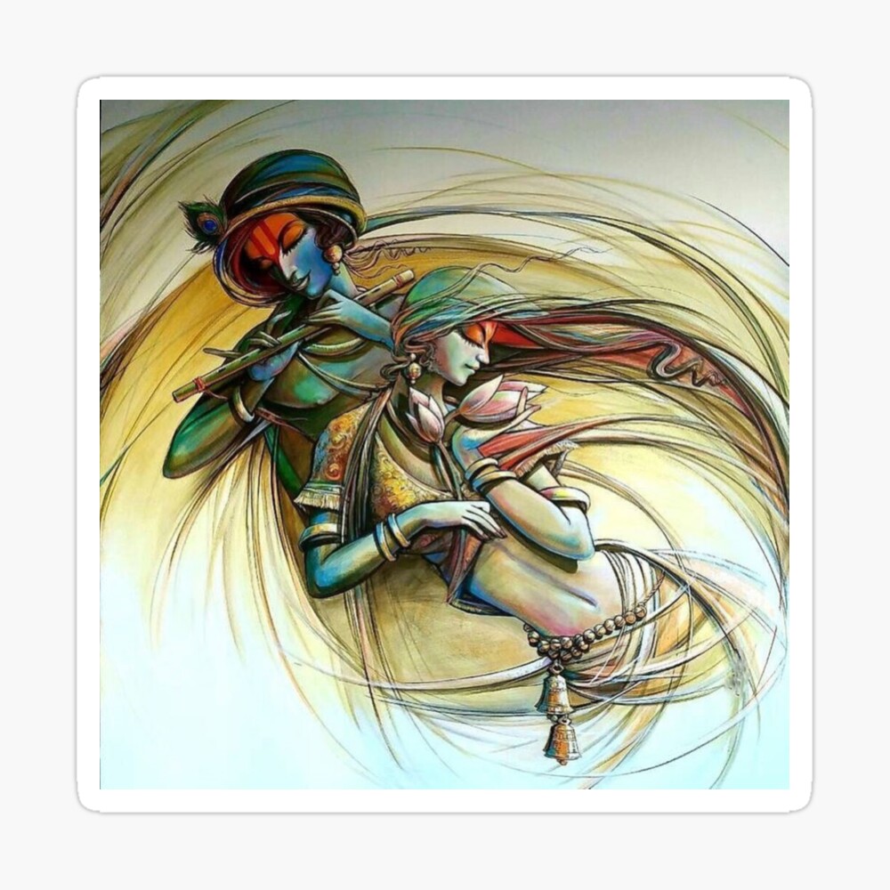 Radha and Krishna abstract painting illustration 11123286 Vector Art at  Vecteezy