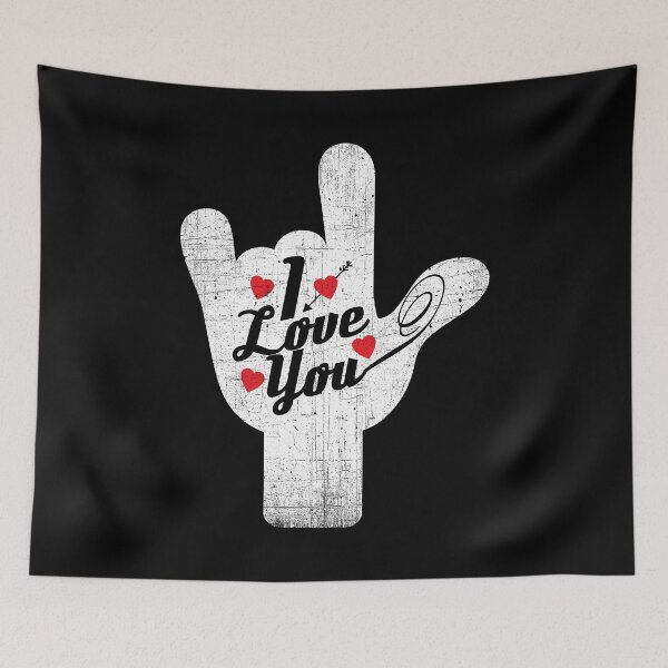 Item preview, ASL I Love You design America sign Language sign for deaf print designed and sold by D-C-Designs.