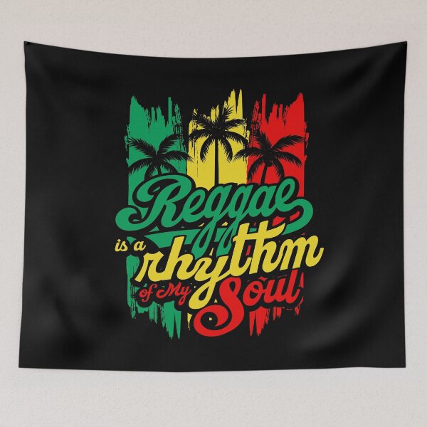 Item preview, Reggae is a Rhythm Of My Soul. Rastafari Flag with Palms print designed and sold by D-C-Designs.