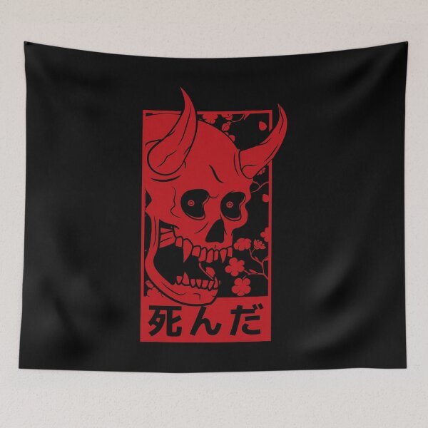 Item preview, Aesthetic Oni Mask Japanese Demon Art Face Skull Devil graphic designed and sold by D-C-Designs.