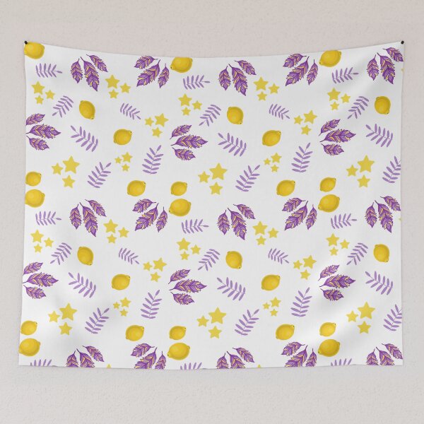 Item preview, lemons, leaves and feathers designed and sold by bohemedesign.