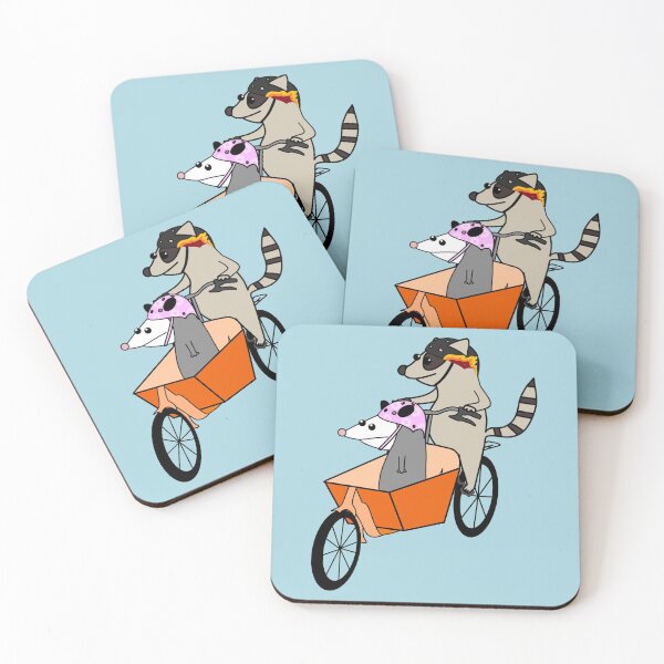 Item preview, Possum and Raccoon on Bike designed and sold by Roanasaurus.