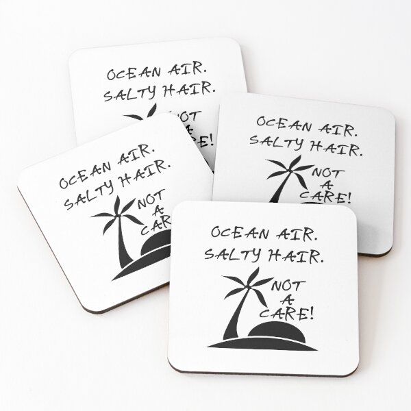 Item preview, Ocean Air Salty Hair Not a Care Funny Sandy Vacation Inspiration Joy Mood designed and sold by DesignByHeartUK.