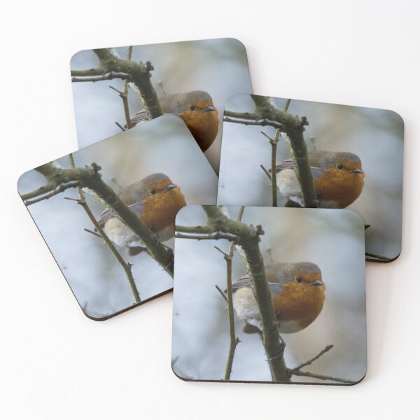 Item preview, British Robin on a branch in winter designed and sold by RumRagephotos.