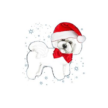 Artwork thumbnail, Bichon Frise dog Santa Christmas Hat Fun  by MagentaRose
