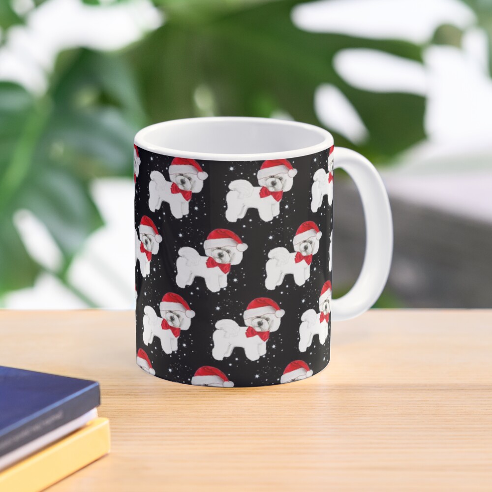 Bichon Frise dog Santa Christmas Hat Fun Coffee Mug