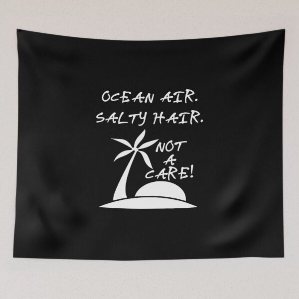 Item preview, Ocean Air Salty Hair Not a Care Funny Sandy Vacation Inspiration Joy Mood designed and sold by DesignByHeartUK.