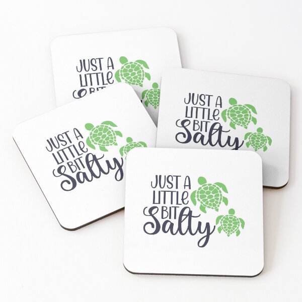 Item preview, Just a little bit salty Funny Beach Summer Sandy turtle Vacation Inspiration Joy Mood designed and sold by DesignByHeartUK.