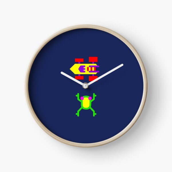 Frogger Frog and Car Wall Clock