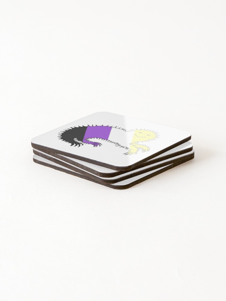 Thumbnail 4 of 5, Coasters (Set of 4), nonbinary demon designed and sold by InkTheCrow.