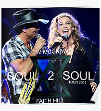TIM MCGRAW - FAITH HILL SOUL 2 SOUL WORLD TOUR 2017 Poster