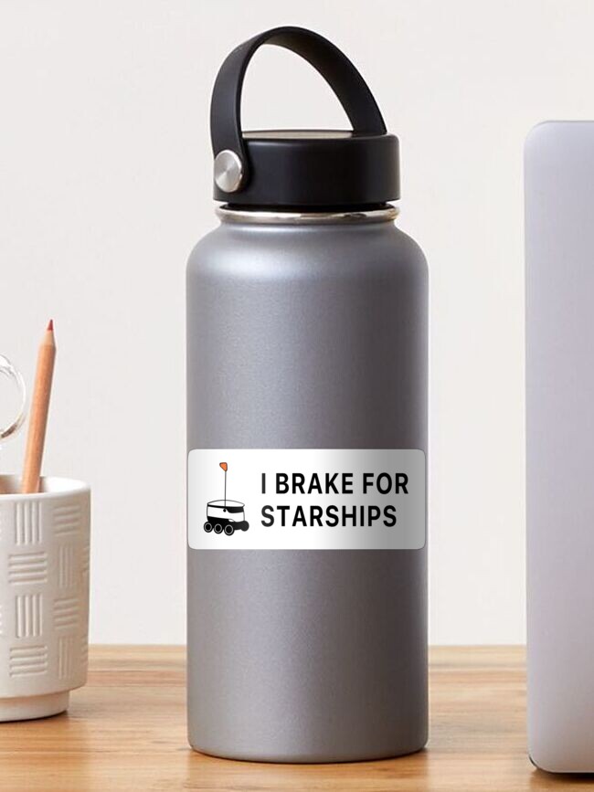Thumbnail 1 of 3, Sticker, I brake for starships designed and sold by olivia-krig.