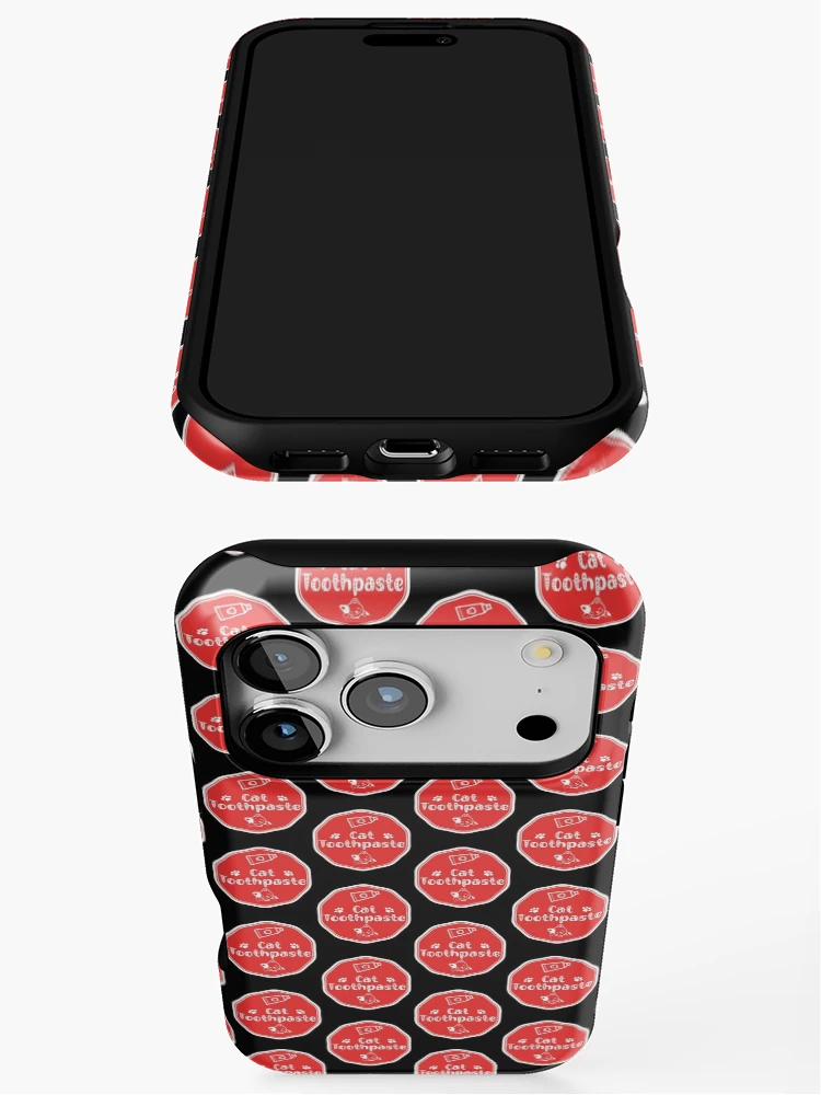 Thumbnail 3 of 4, iPhone Case, Cat Toothpaste - Red Food Container Label  designed and sold by LabelStore.