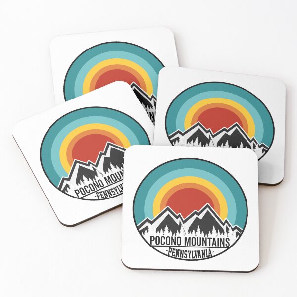 Item preview, Pocono Mountains Pennsylvania Vintage Sunset Mountain designed and sold by HoneycoffeeShop.