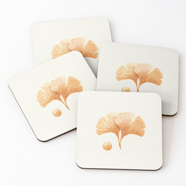 Item preview, Beige ginkgo leaves pattern. Botanical illustration. designed and sold by helga-wigandt.