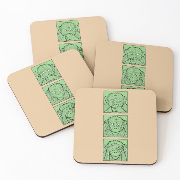Item preview, Three wise monkeys, hear no evil, see no evil, speak no evil, green apes designed and sold by weilertsen.