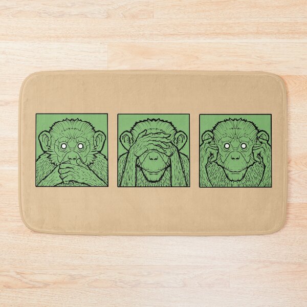 Item preview, Three wise monkeys, hear no evil, see no evil, speak no evil, green apes designed and sold by weilertsen.