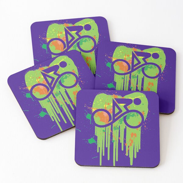 Item preview, Abstract Cyclist Graffiti Green Orange designed and sold by RabeDesigns.