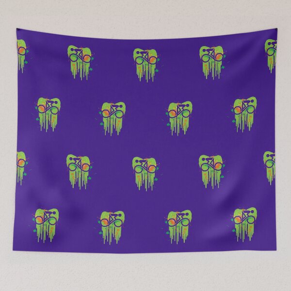 Item preview, Abstract Cyclist Graffiti Green Orange designed and sold by RabeDesigns.